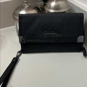 Jessica Simpson Black Wristlet Clutch